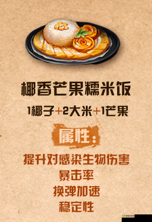 明日之后椰香芒果糯米饭配方介绍，资源管理的艺术